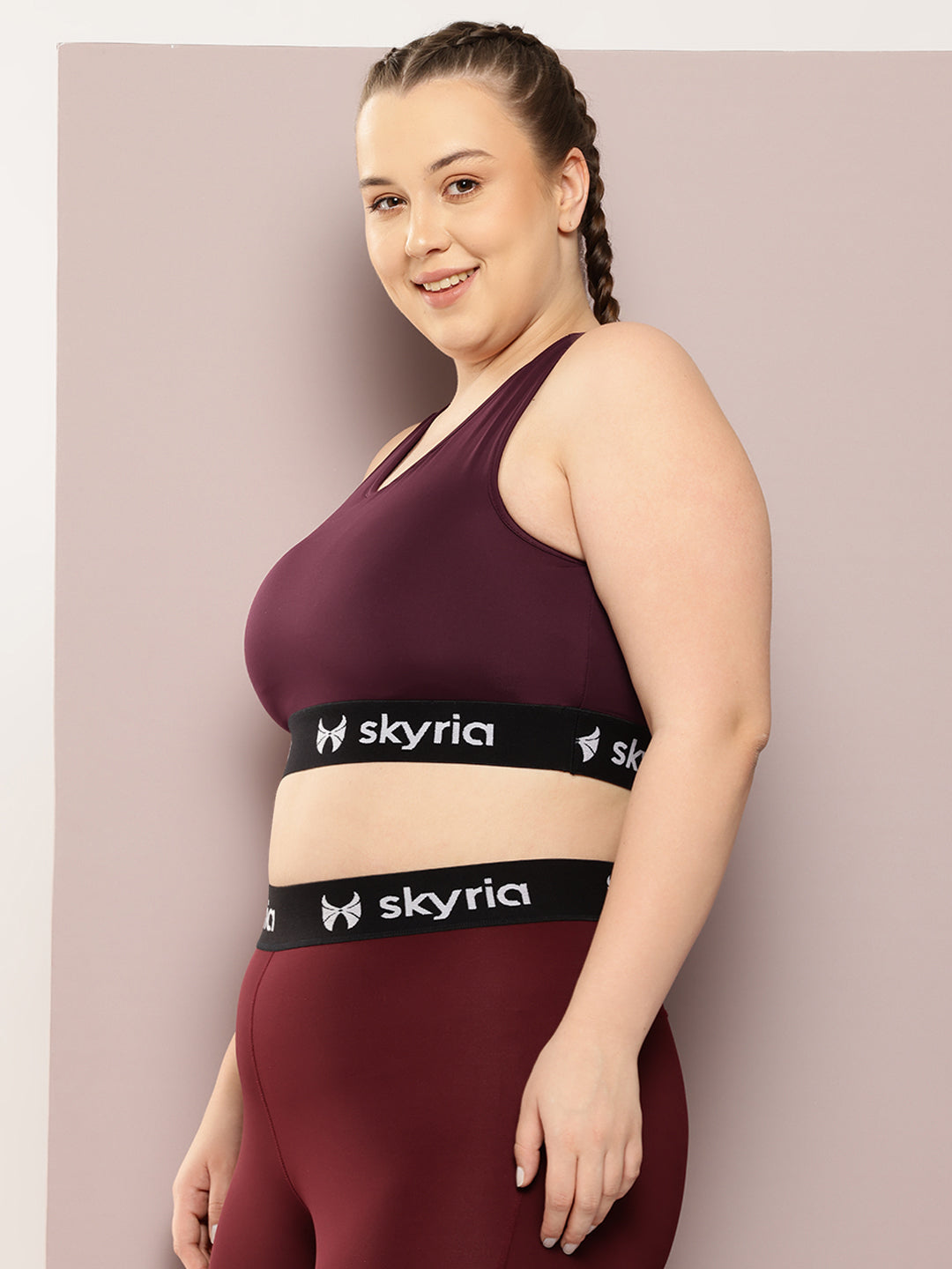 Skyria Mia Co-ord Set Wine (Leggings plus Sports Bra)
