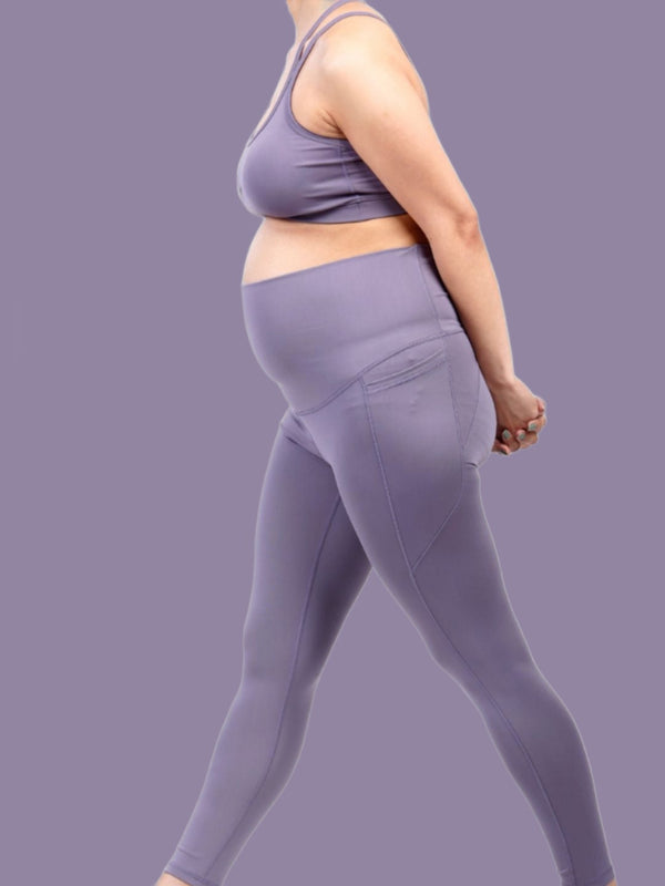 Skyria Mama Curve Maternity Leggings - Violet Grey