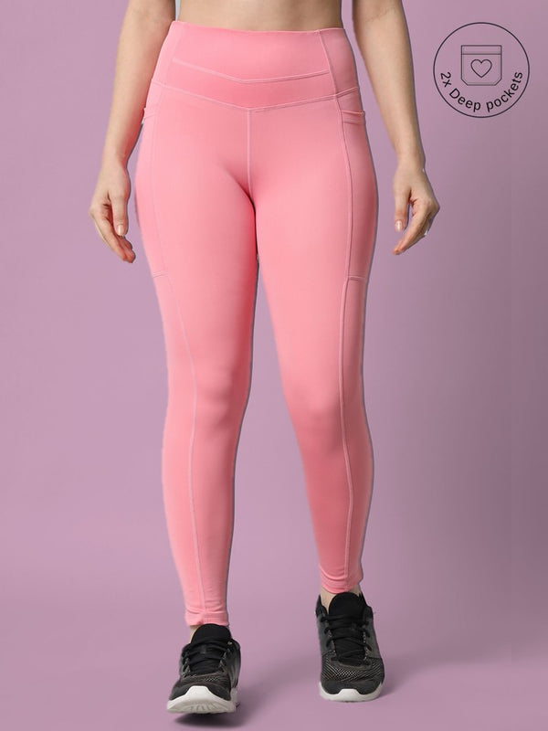Buy Pink Leggings for Women by CURARE Online | Ajio.com