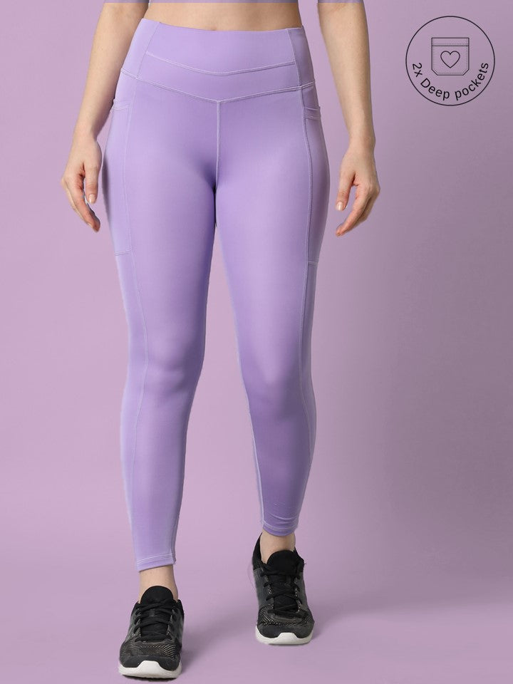 Buy Purple Knitted Winter Leggings With Pintuck Online - W for Woman