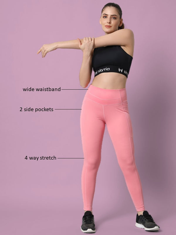 Gubotare Yoga Pants Womens Yoga Leggings with Pockets-High Waist Workout  Pants 7/8 Length Stretch Running Jogging Hiking Cycling Activewear,Red X-S