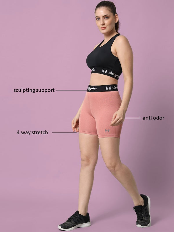 Gaiam Women's Warrior Yoga Short - Bike & Running Activewear Shorts  w/Pockets - Flint Grey Heather Warrior, X-Large : : Fashion