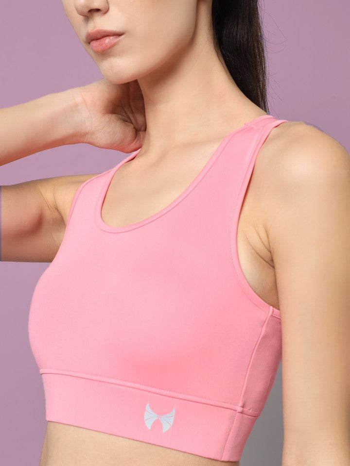 Zara Bra Womens Sports Running Sleeveless Activewear Pink Size Large