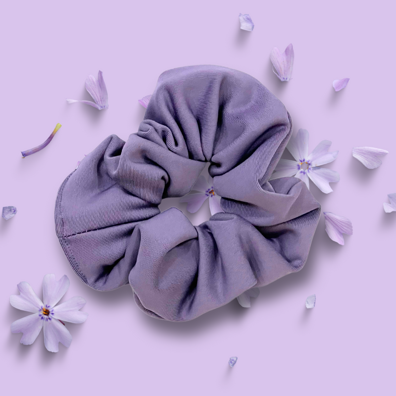 Skyria EcoSwirl Scrunchie- Violet Grey