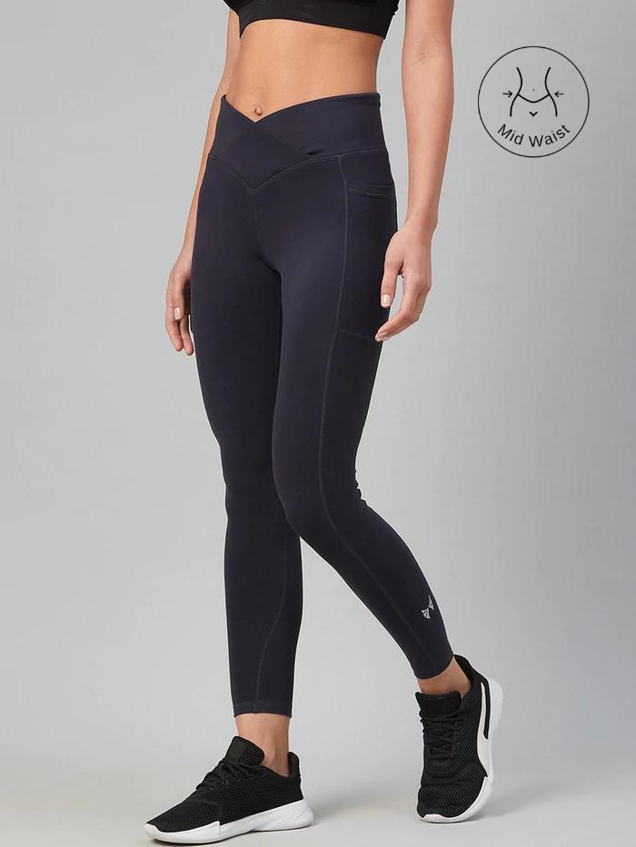 Navy Playback high-rise jersey leggings, The Upside