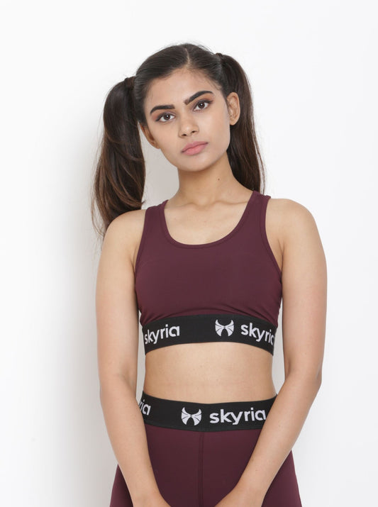 Skyria Mia Go Sports Bra - Merlot Wine